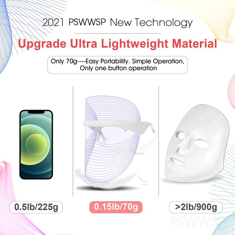LED Facial Mask Facial Machine 7 Color for Skin Care