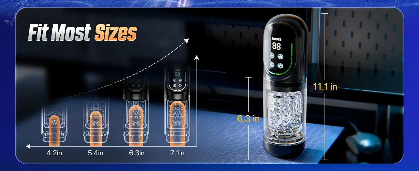 Male Masturbator with Automatic Thrust Rotation Suction Licking LCD Penis Vacuum Pump Water SPA Real Pocket Pussy Sex Toy Adult