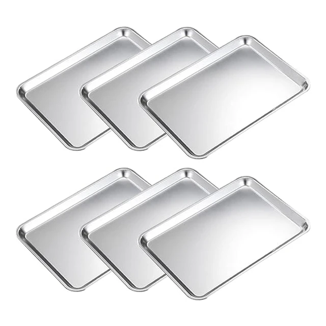 6 Baking Baking Cookie Trays, Flat Bottom Tray Set, Grill Tray