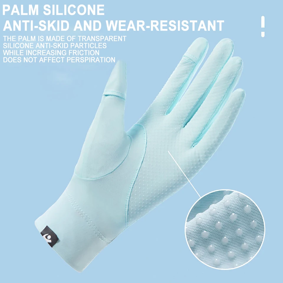 GTUBIKE Sunscreen Gloves Two Fingers Exposed Touch Screen Breathable Summer Anti-slip UV Protection Battery Bike Cycling Women