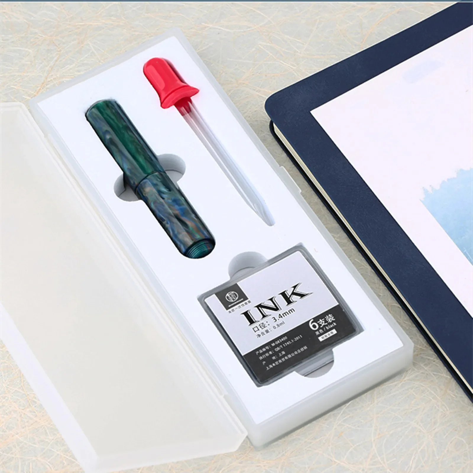 Fountain Pen Majohn Wancai Mini Resin Fountain Pen Iridium EF/F Nib 0.38/0.5mm Portable