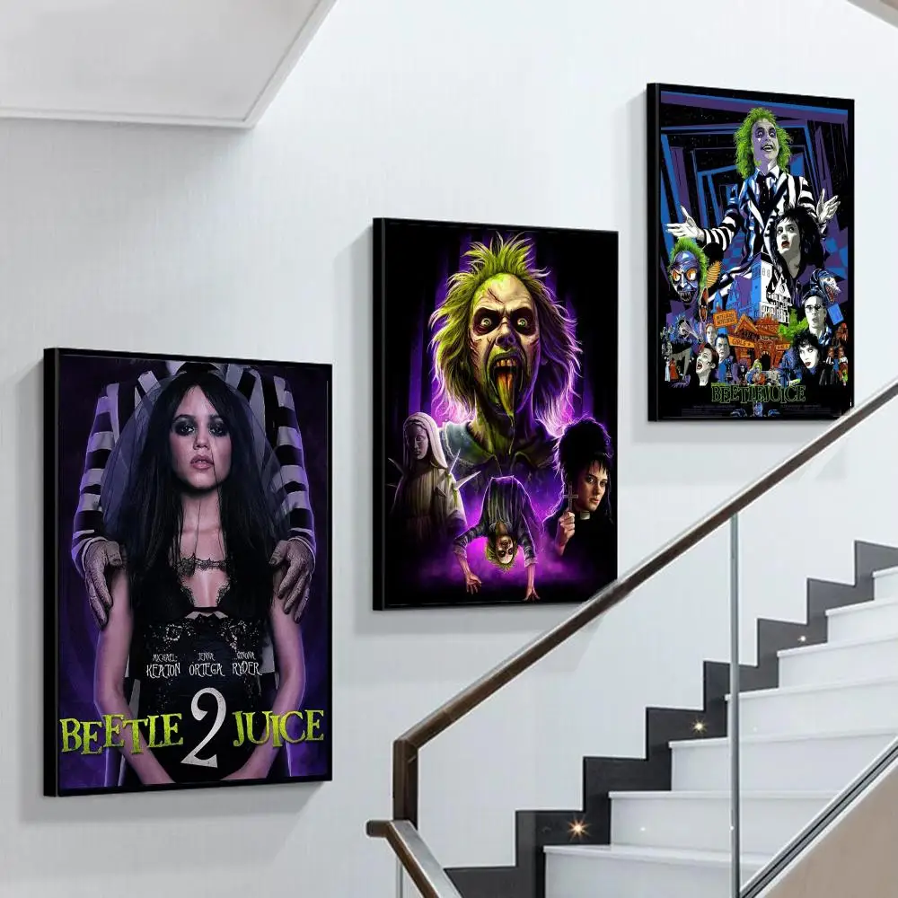 

Vintage Beetlejuice 2 Movie Poster Self-adhesive Art Poster Retro Kraft Paper Sticker DIY Room Bar Cafe Vintage Decorative Paint