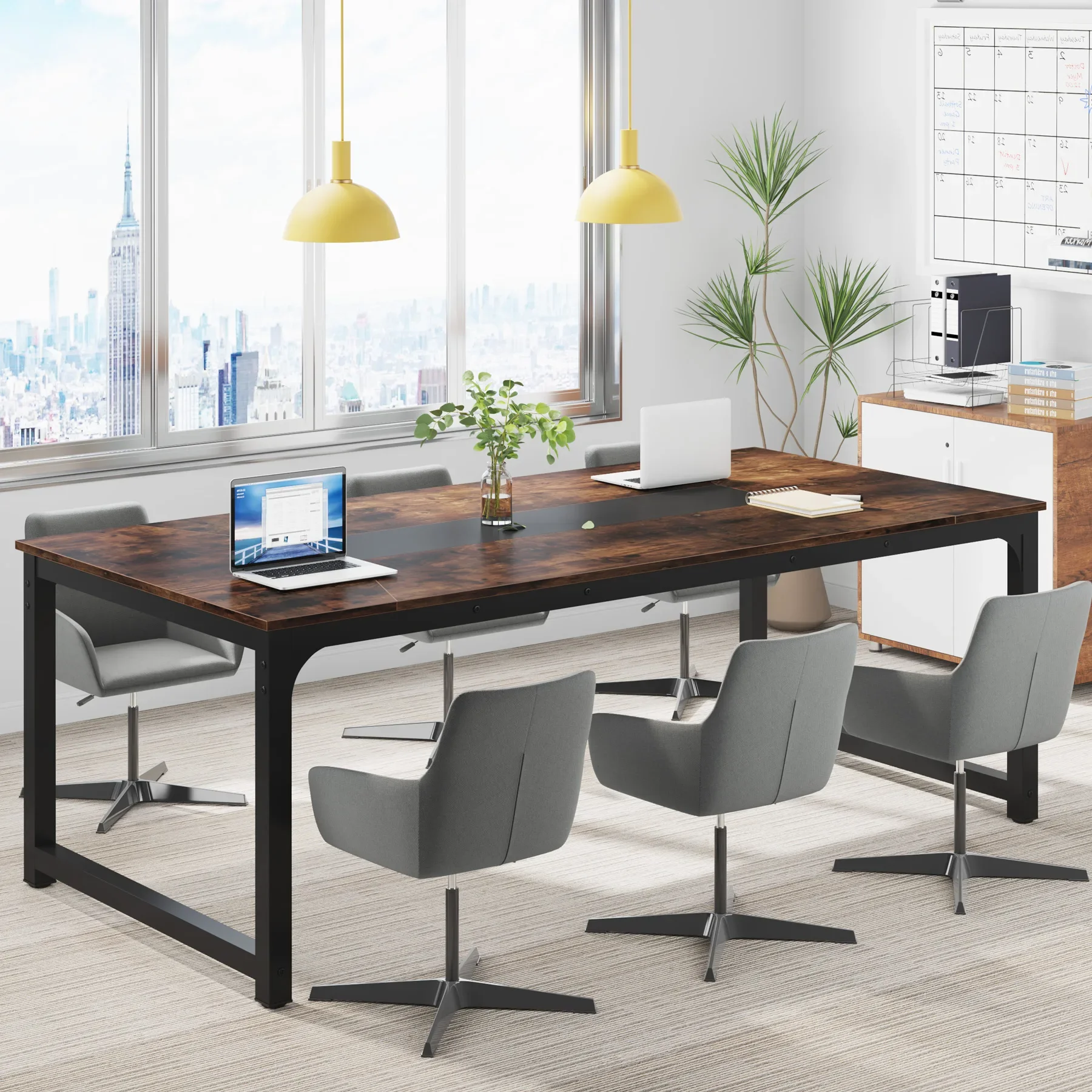 Tribesigns-Bureau d'ordinateur moderne, grand bureau exécutif, bureau d'étude, poste de travail, table d'ordinateur, 70.8 pouces