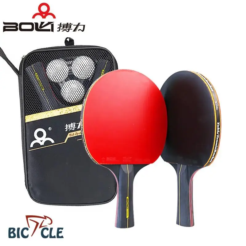 

2PCS Professional 6 Star Table Tennis Racket Ping Pong Racket Set Pimples-in Rubber Hight Quality Blade Bat Paddle with Bag