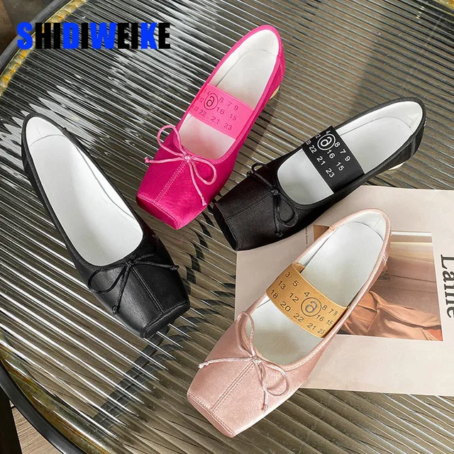 SDWK Ballet Slip-On Tied Flats Shallow Women New Spring Summer Female Dancing Mary Janes Daily Ladies Dance Room Shoes AD3925