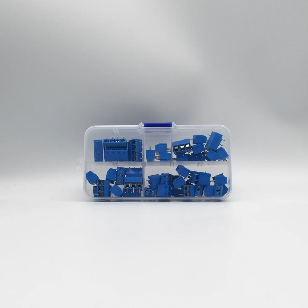 Pitch 5.0mm Straight Pin 2P 3P Screw PCB Terminal Block Connector 10A 24-18AWG 50 Pcs/BOX