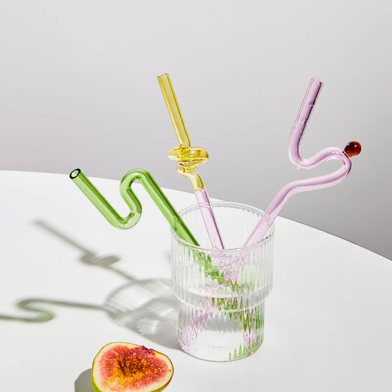 Floriddle Artistry Glas Rietjes Twist Herbruikbare Rietjes Hittebestendige Glas Stro Drinken Melk Thee Lange Steel Glas Staw