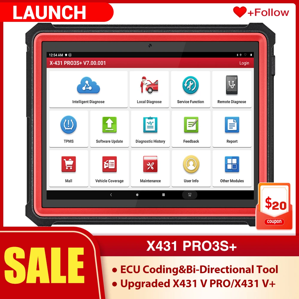 LAUNCH X431 Pro3s Plus 10.1" OBD2 Diagnostic Scanner Automotive Auto Tool Car Code Reader PRO ECU Coding | Автомобили и
