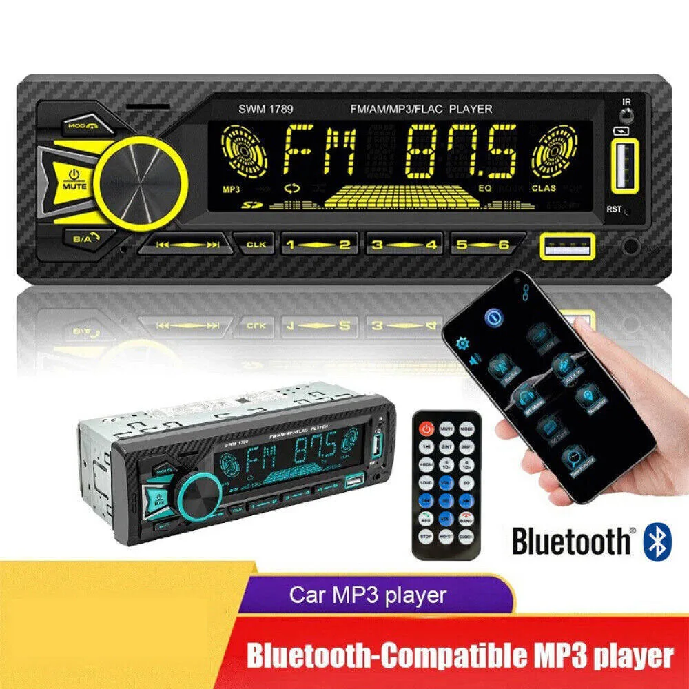 SWM 530 Bluetooth Car Radio Stereo With 1 Din, 12V Audio Multimedia, Mp3  Quack Music Player, FM Radio, Dual USB, AUX, APP Positioning From Ihammi,  $10.86