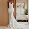 Simple Mermaid Wedding Dress Civil Sexy Backless Spaghetti strap Bridal Dress Wedding Gown Vestido De Noiva Elegant Party Dress 1
