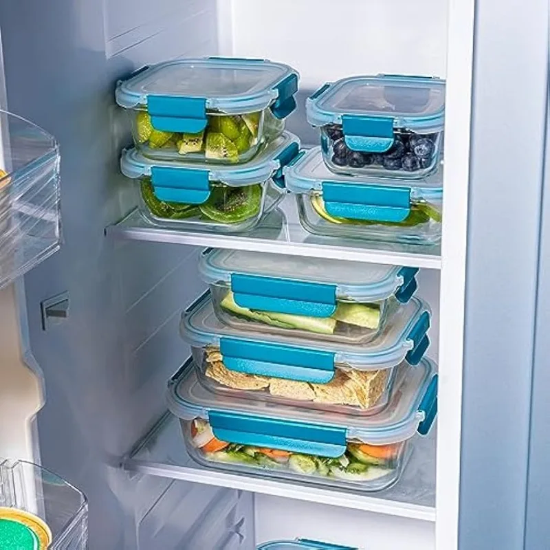 18 Piece Glass Food Storage Containers with Lids, Glass Meal Prep