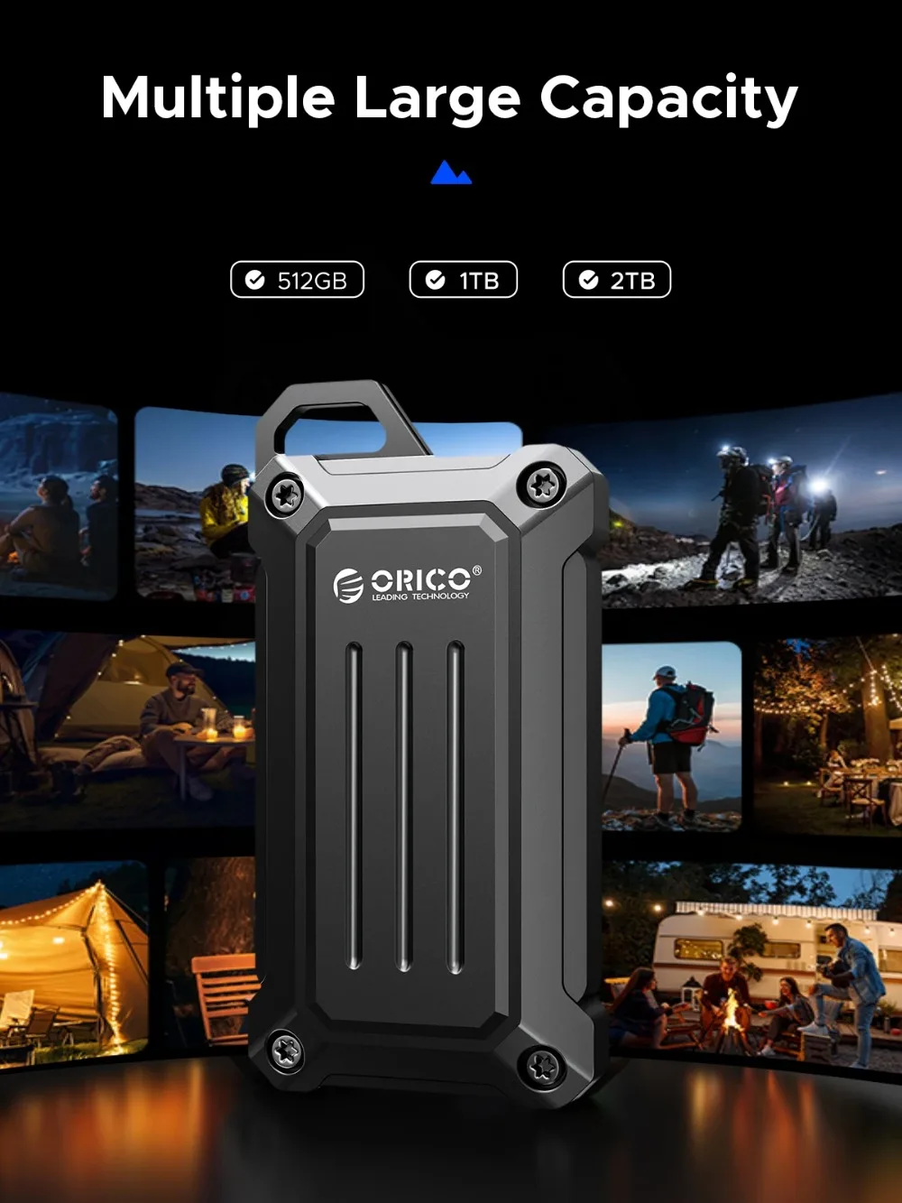 ORICO Mini Portable SSD 20Gbps High-speed External Solid State Drive USB3.2 Gen2 2TB 1TB Type- C PSSD for Photographer Laptop