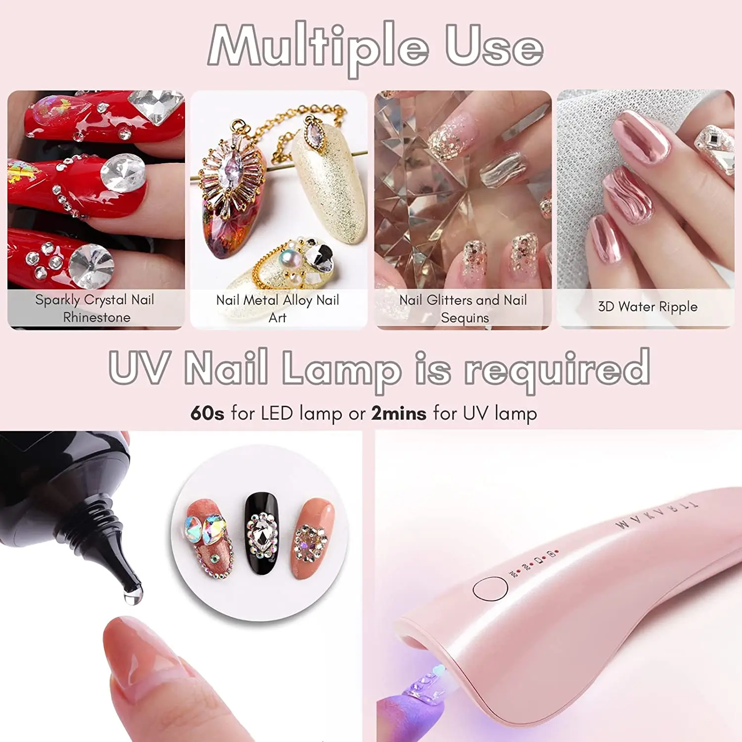 20PCS Nail Rhinestone Glue Gel, Super Sticky Adhesive Resin Gems Glue For Nail  Charms Crystals Beads Diamonds Flower - AliExpress
