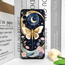 Aesthetic Moon Butterfly Flower Frosted Soft Phone Case for OPPO Reno10 (China) (M - C1664T1)
