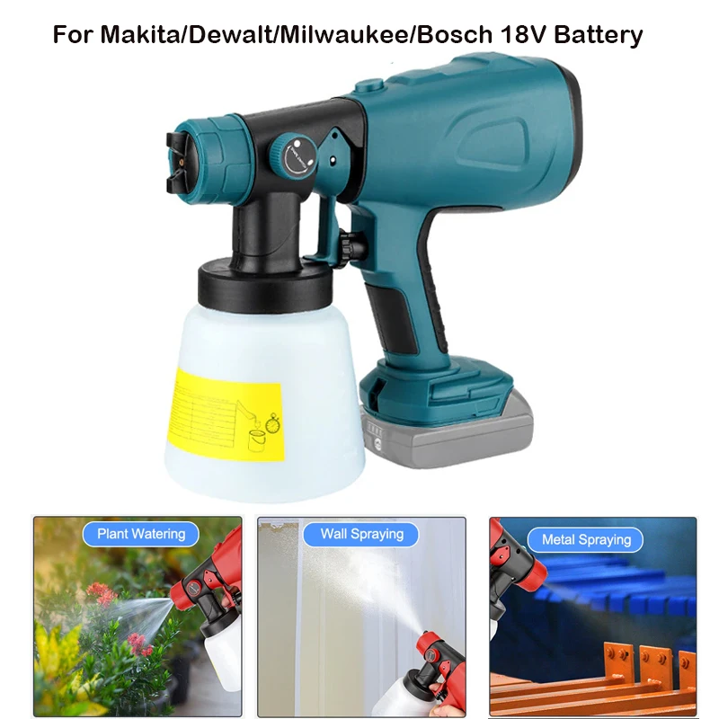 

Электрический беспроводной распылитель краски для Makita // Dewalt/Milwaukee, 18 в, 800 мл