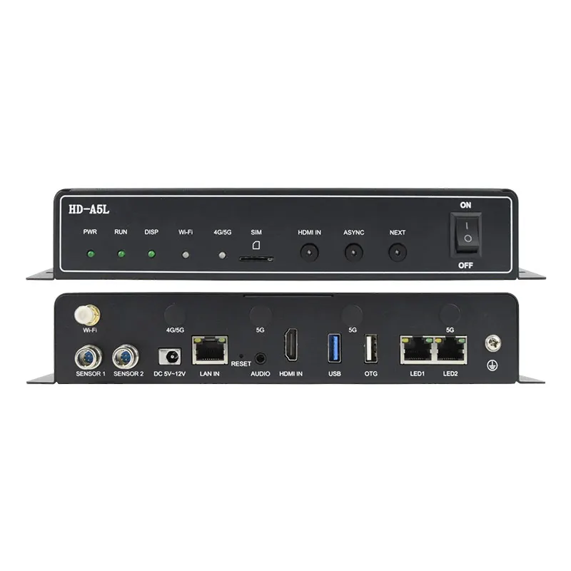 지지대 멀티 채널 비디오 윈도우 동기 비동기 전환 재생, Huidu A5L LED 디스플레이 멀티미디어 플레이어, HD-A5L