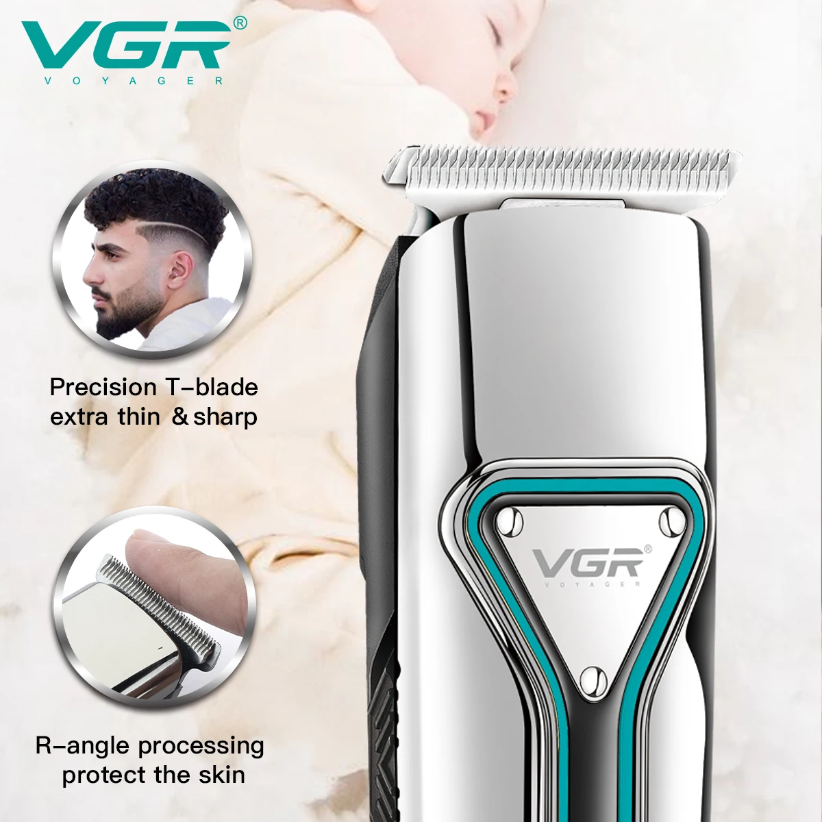 VGR maquinilla de cortar pelo cortapelos profesional hombre Broche del pelo  hoja en T Cortador de pelo Eléctrico Barbero Sin cable Inalámbrica  Recargable Máquina de afeitar para hombres V-071 - AliExpress