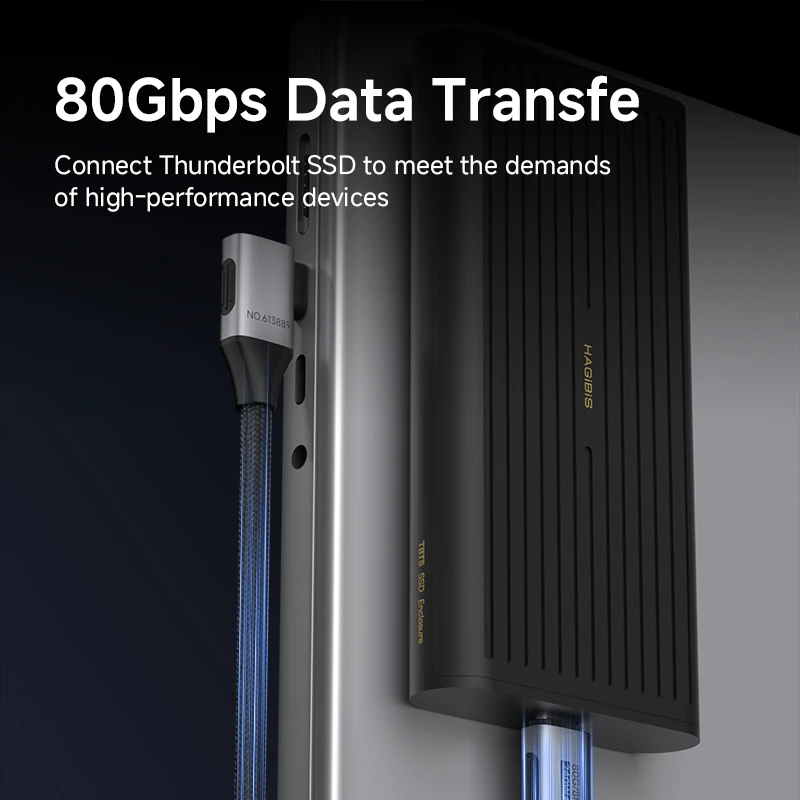하기비스 USB C to USB C 직각 케이블 240W 90도 타입 C 차량용 고속 충전 케이블 80Gbps (썬더볼트 5 아이폰 맥북용)