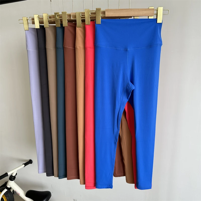 Solid Color Women's Leggings Yoga Pants Running Exercise Pilates Tights High Waist Hip Lifting Fashion Hot Girls Fitness Pants