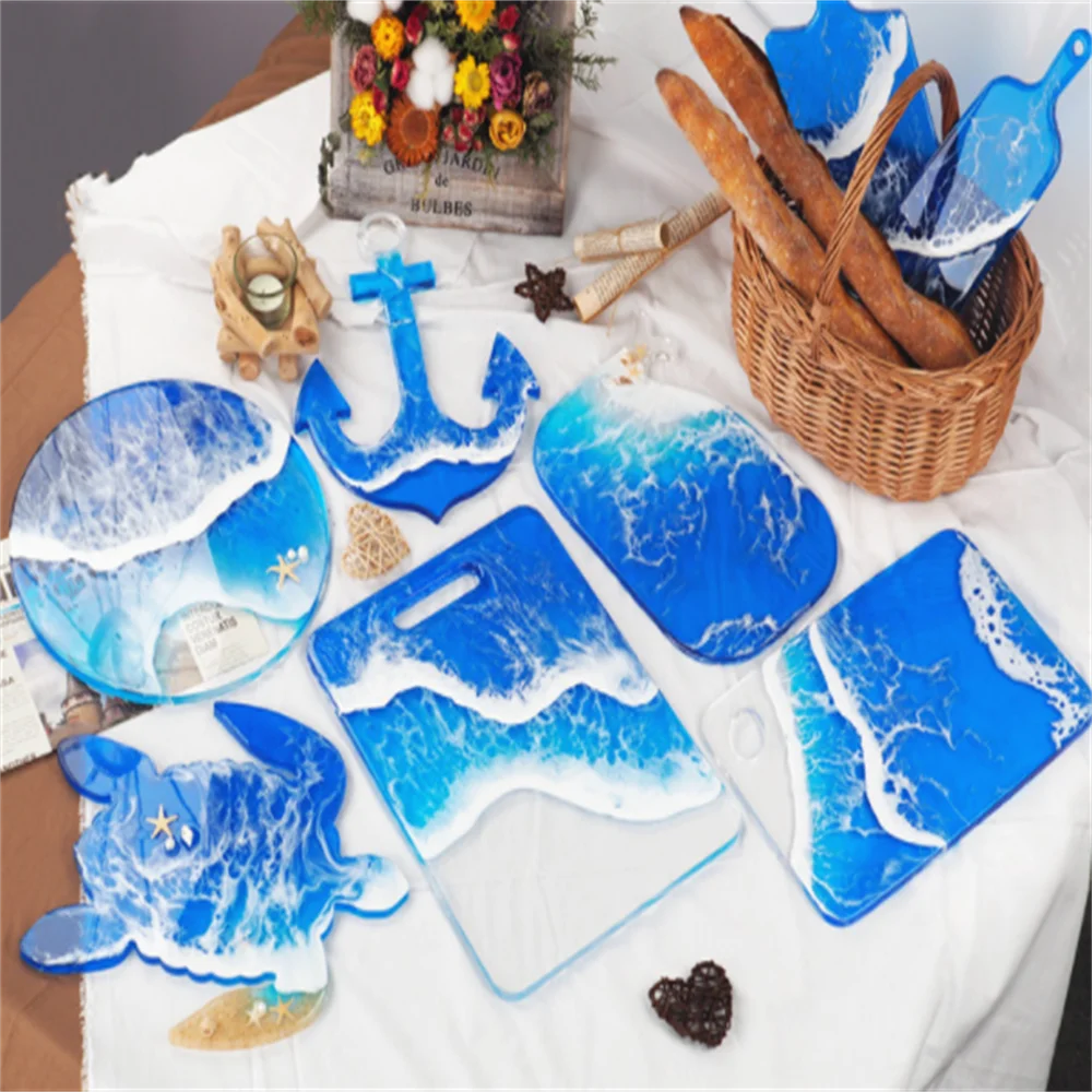 

Anchor Sea Turtle Whale Tray Silicone Mold for Diy Handmade Uv Epoxy Resin Clay Plaster Fruilt Plate Silicon Mould Home Decor