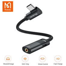 Mcdodo 3 in 1 Audio Aux Adapter Type C to 3.5mm Earphone Jack 60W PD Fast Charging for iPad Huawei Mate 40 DAC Adapter Converter