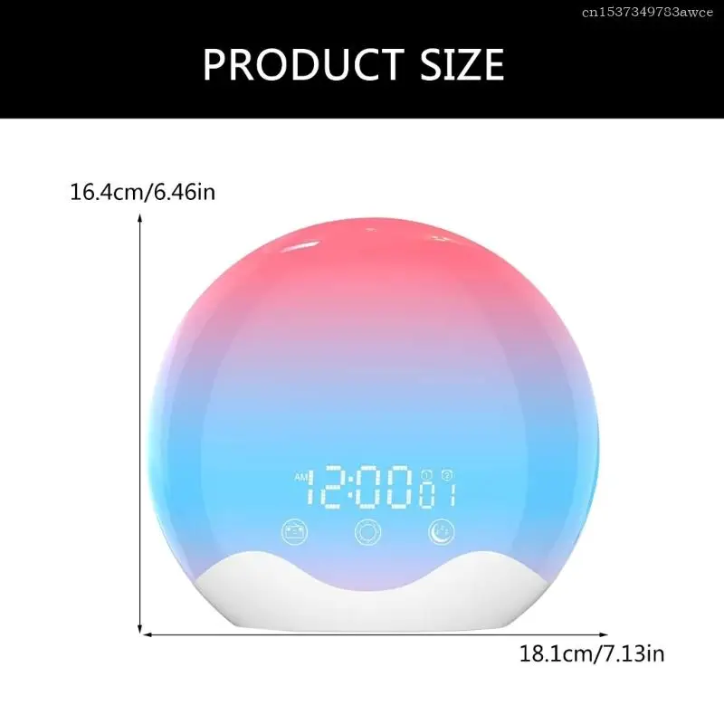 Gentle Wake Up Alarm Clock With Simulated Sunrising And Rainbow Color Lighting Touch Controlled Supported Led Lamp F0T6 6