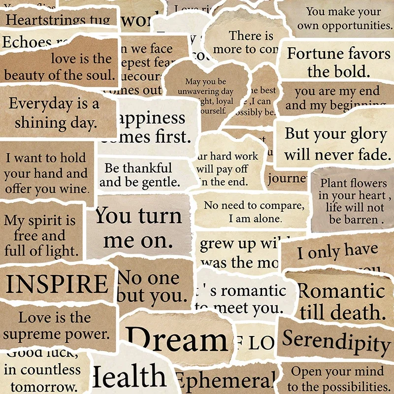 50Pcs Waterproof Laptop Decals Vintage English Letter Graffiti Sticker Pack Luggage Notebook Cup Funny Stickers Kids Toy