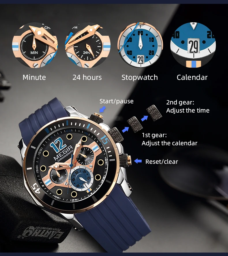 Men Sport Military es Luminous Male Clock Waterproof Chronograph 2206 Man Wrist_voghion.com
