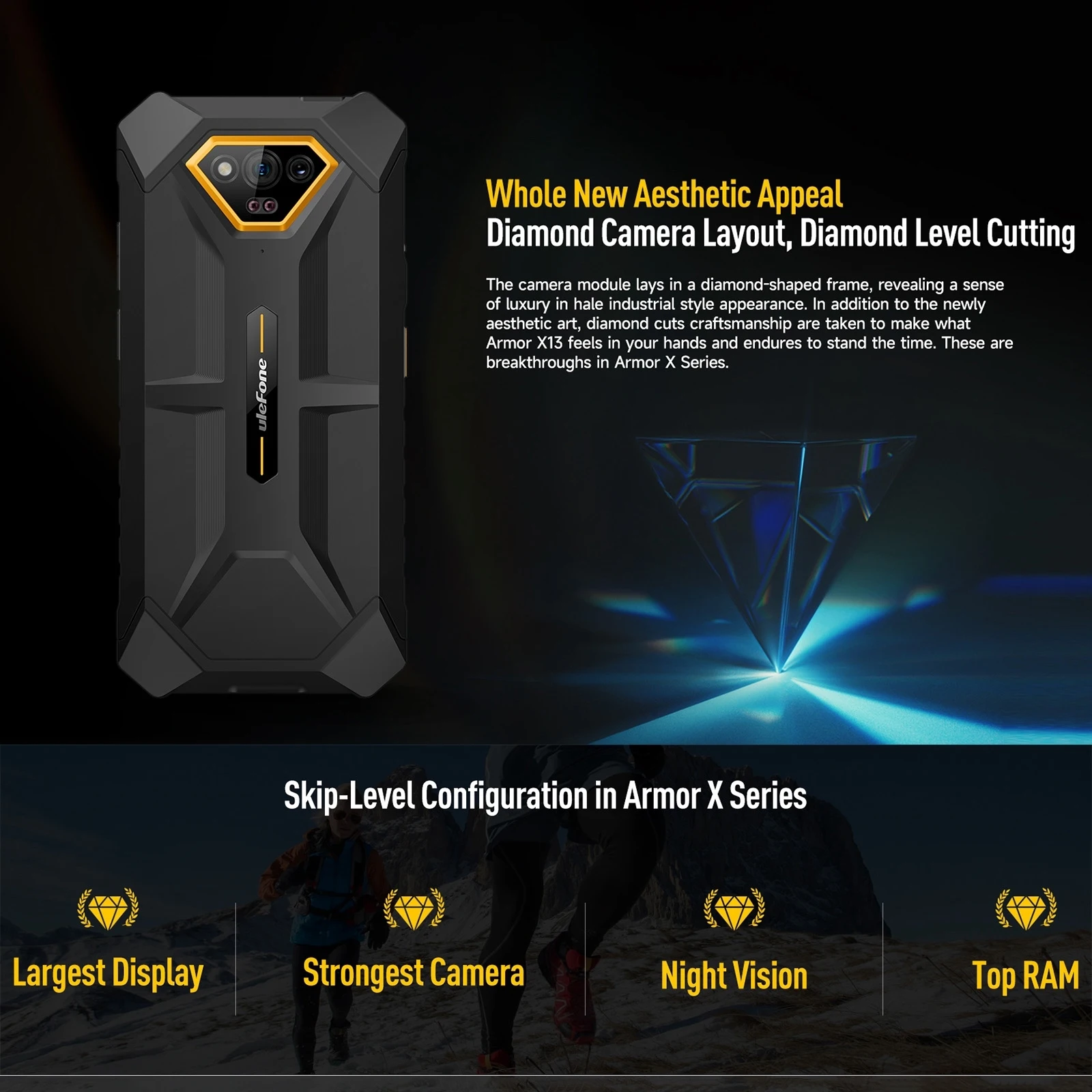 Ulefone Armor X13 Rugged Phone Android 13 Mobile Helio G36 Octa Core 6+64GB 6.52'' Screen 6320mAh Smartphone NFC Global Version
