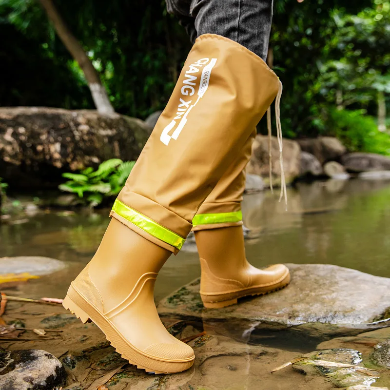 Bottes genou pêche randonnée imperméables antidérapantes toutes saisons protection inondation bottes plastique
