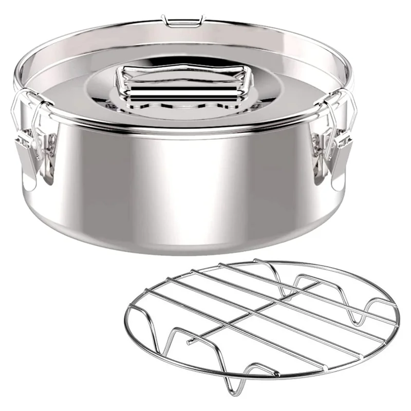 Stampo per flan, in acciaio inox, con coperchio e manico, grande capacità, portatile, rotondo, per torte al cioccolato, cupcake, budini (19 cm