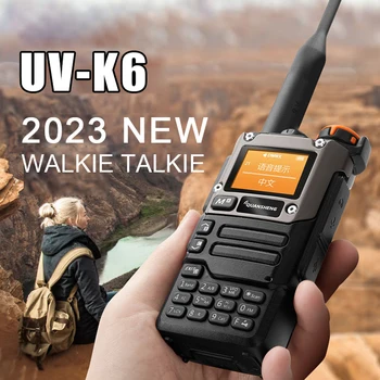 Quansheng UV-K6 Walkie Talkie 5W Air Band Radio Tyep C Charge UHF VHF DTMF FM Scrambler NOAA Wireless Frequency Two Way CB Radio 1
