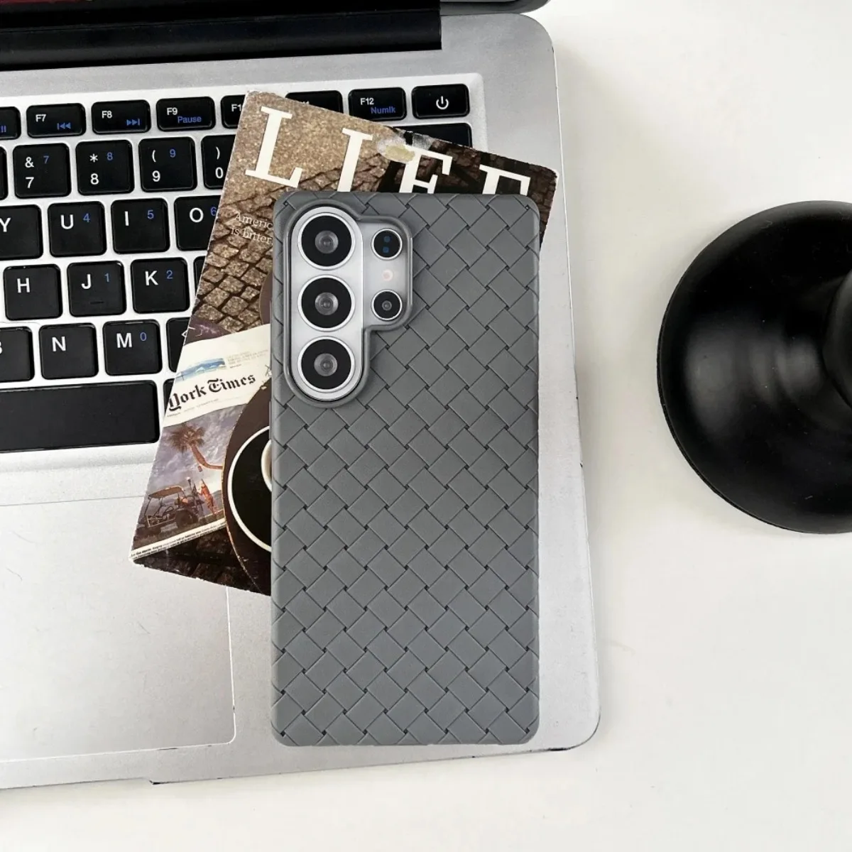 Luxury Woven Weave Pattern Leather Soft TPU Shockproof Phone Case - Premium Protective Back Cover