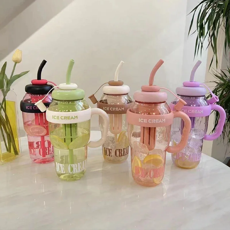 

Cute for traveling Water Bottles Large capacity straw cup Water Leakproof Drink Gift portable drinking water belly cup for kid.