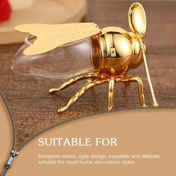 Decorative Bee-Shaped Honey Jar Bee Shaped Honey Jar Storage Dispensing Container Big Belly Simulation Bee Shape Honey Jar 4