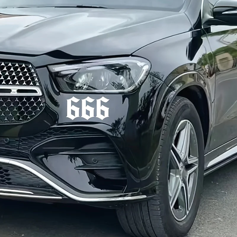 666 자동차 스티커 및 데칼, 도어 장 데칼, 비닐 데칼, 패션 크리에이티브 자동차 전체 바디 헤드 스타일링 스티커