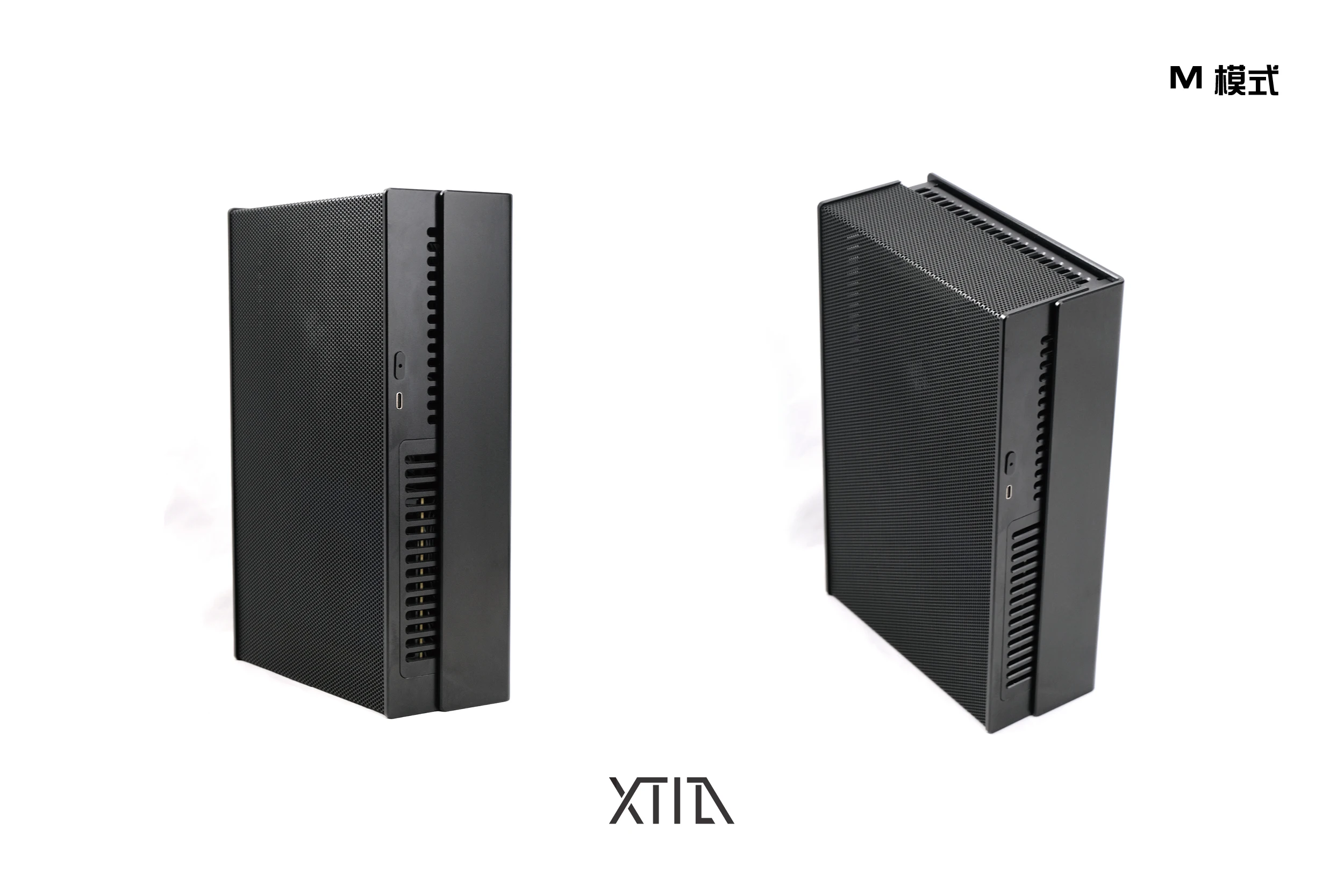 XSlim 미니 XTIA Xlim 확장 가능한 ITX 케이스, 휴대용 A4 미니 데스크탑 케이스, 선풍기 없는 블랙 섀시, 전원 공급 장치 제외