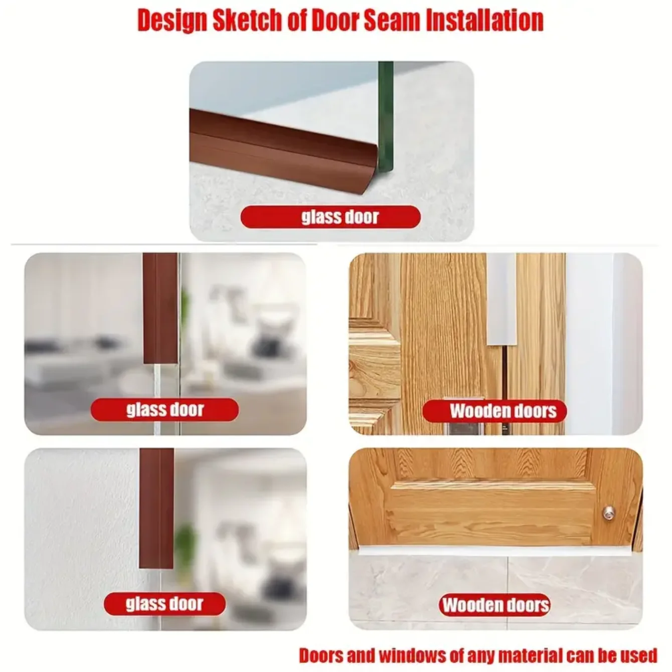 Door Draft Stopper Window Seal Strip Keep Home Warm Dust and Noise Insulation Silicone Weather Stripping for Doors Gap Collision