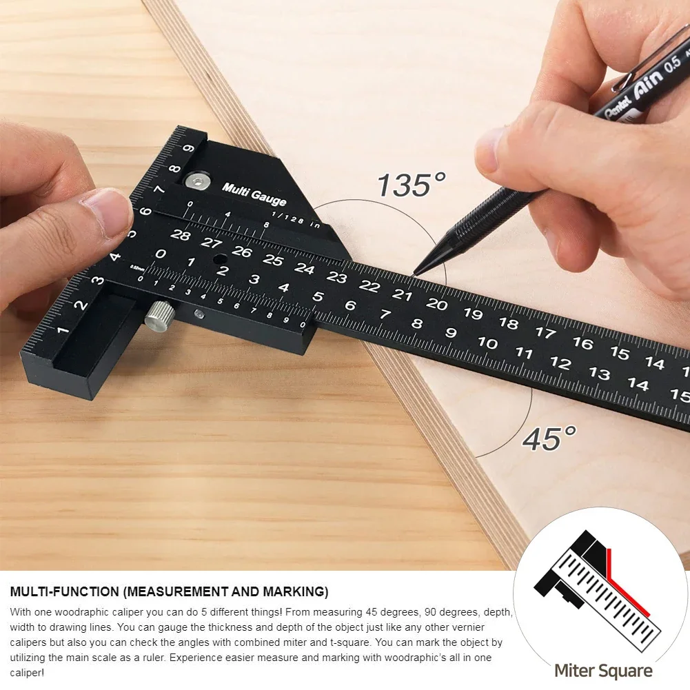 Multi Woodworking Sliding Gauge Aluminum Alloy Scribe Ruler Depth Gauge T square Scribing Measuring Tools Marking Gauge T Ruler Gauges AliExpress