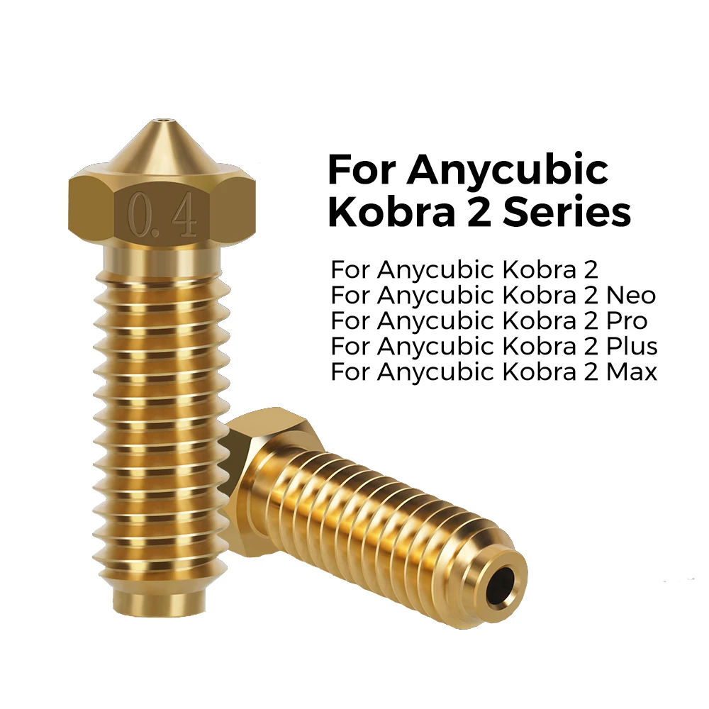 

2pcs Volcano Nozzle For 1.75mm Filament Brass Hard Steel Nozzles For Anycubic Kobra 2 Kobra 2 Neo Pro Plus Max 3D Printer Parts