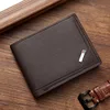 Men's Short Frosted Leather Wallet, Multi-Slot Coin Pocket Photo Holder Small Men's Wallet 4