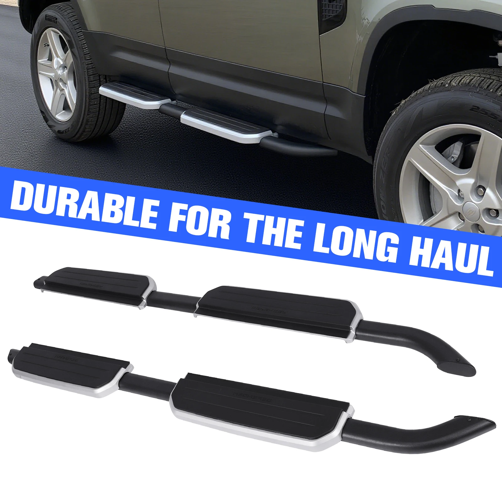 Pickup Truck Side Steps Wear-Resist Side Running Board High Load-Bearing Door Side Step Rail Bar for 2020-24 Land Rover Defender