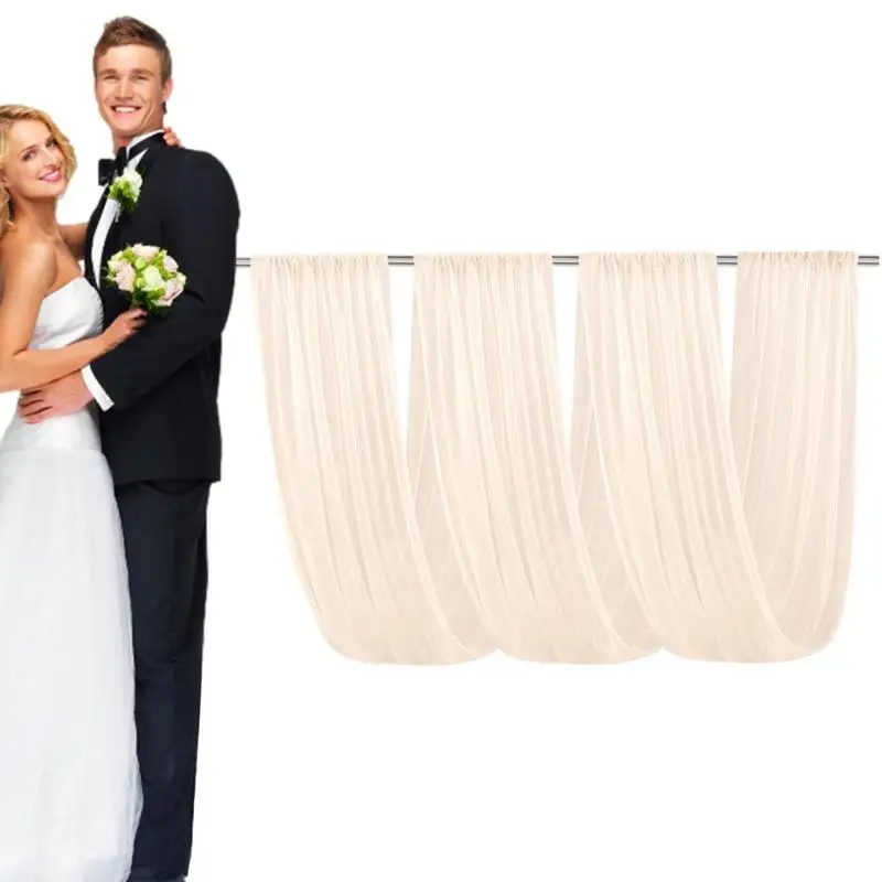 

Полупрозрачная драпировка из шифоновой ткани, занавеска с аркой для свадьбы, праздника, украшение для улицы