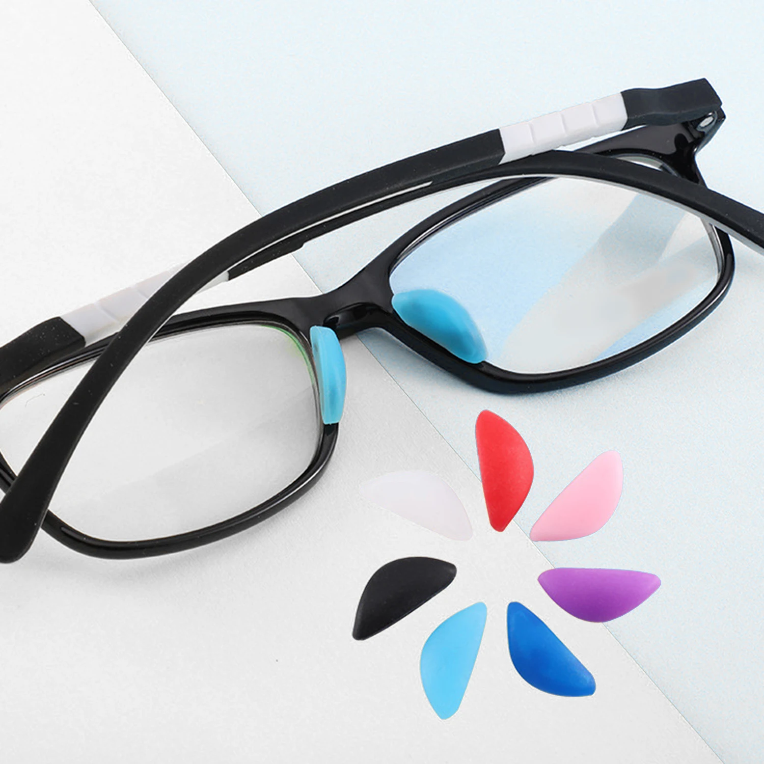 

1 Pair Non Slip Nose Holder For Glasses Nose Pad Repair Tool For Eyeglass Anti-Slip Silicone Colorful Insert Glasses Accessories