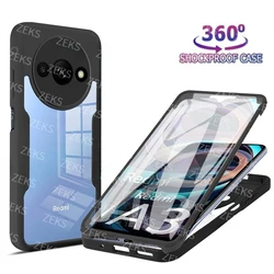 Premium 360° Full Body Clear Dual Layer Shockproof Case - PC Hard Cover Coque for Note 12Pro Plus 5G (Black)