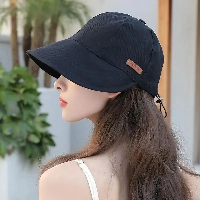 Women's Foldable Sunhat Summer Outdoor Beach Fisherman Hat Sunscreen UV Protection Cap Adjustable Cotton Wide Brim Bucket Caps outdoor hiking hat,women sun hat,fishing sun hat