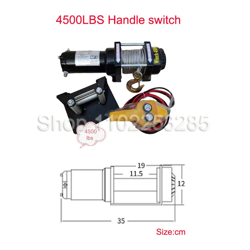 12v/24v 4500lbs Steel wire Rope Electric Winch For Traction Portable Winch Car Trailer Truck Off Road with Wireless Control electric winch