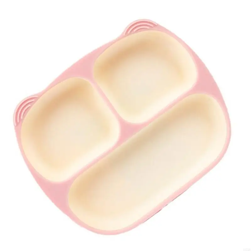 H55E Unbreakable Divided Baby Plates Tablewares With Strong Suction For Easy Feeding