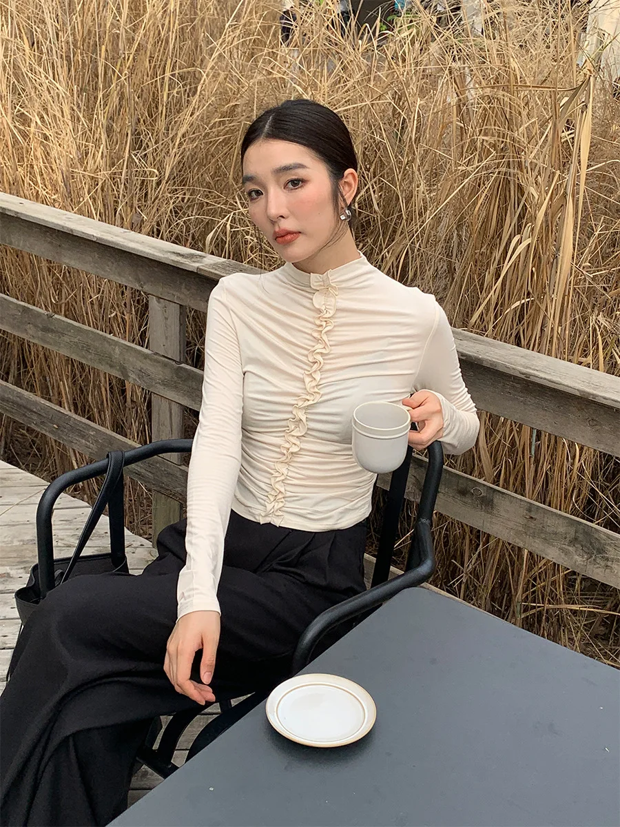 

Fall 2023 half turtleneck frilly t-shirt