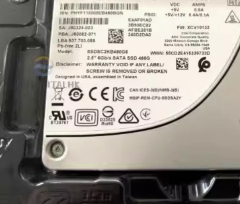 For D3 S4510 SSDSC2KB480G8 480G SATA 6Gb SSD Solid State Enterprise Hard Drive